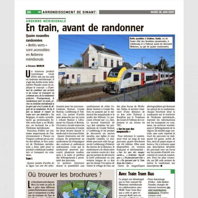 Ardenne méridionale : en train, avant de randonner - Revue de presse GAL Ardenne Meridionale