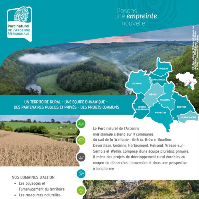 Flyer du Parc naturel - Flyer de prÃ©sentation du Parc naturel de l'Ardenne mÃ©ridionale - Publications Parc Naturel Ardenne Meridionale