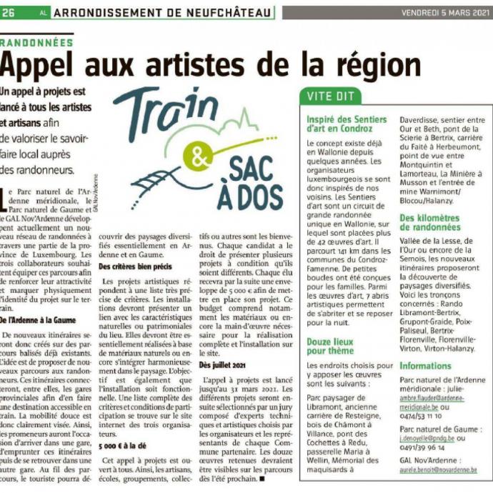 Appel aux artistes de la région - Revue de presse GAL Ardenne Meridionale