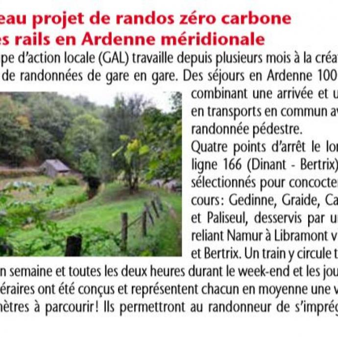 Un beau projet de randos zéro carbone sur les rails en Ardenne méridionale - Revue de presse GAL Ardenne Meridionale