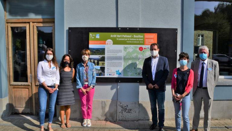 Arrêt Vert, Parc naturel de l'Ardenne méridionale, ministre, Valérie De Bue, David Clarinval, Tourisme, CGT, Train Tram Bus, zéro carbonne, randonnée